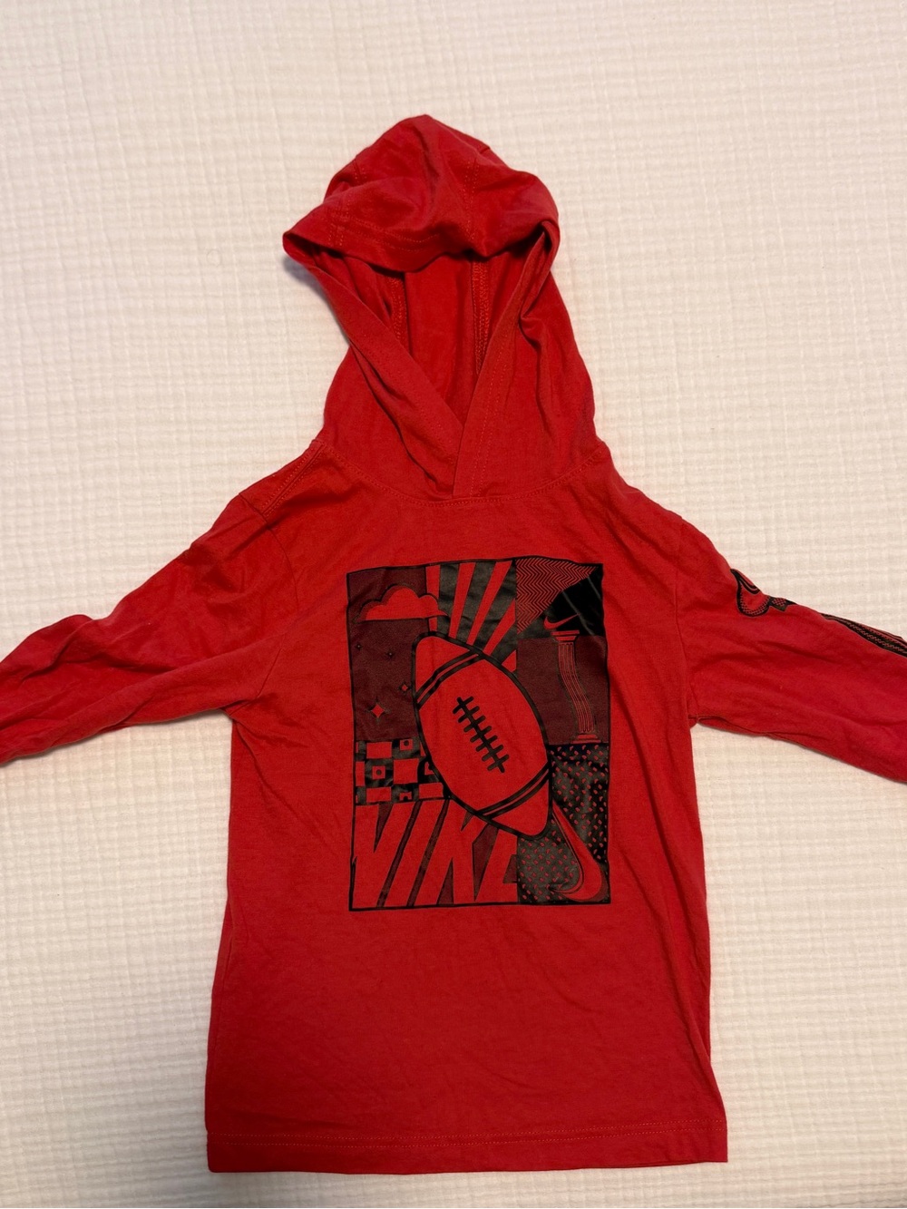 Nike Kids' Hooded Football Graphic Long Sleeve Tee